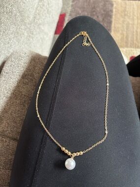 Gold Pearl Drop Necklace - Women Jewelry